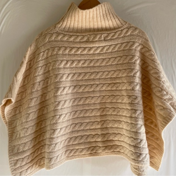 Anthropologie Cropped Knit Poncho Sweater OS - Picture 5 of 8